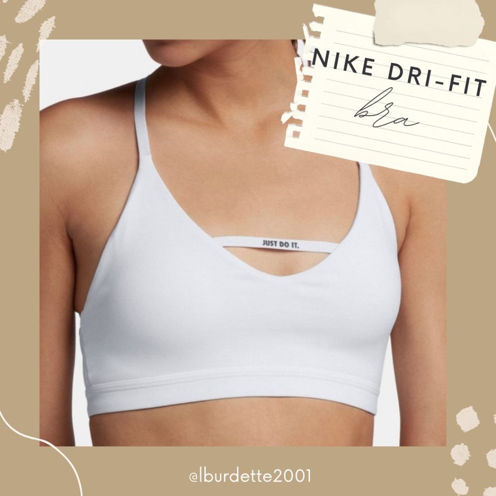 Nike Dri-Fit White Just Do It Sports Bra